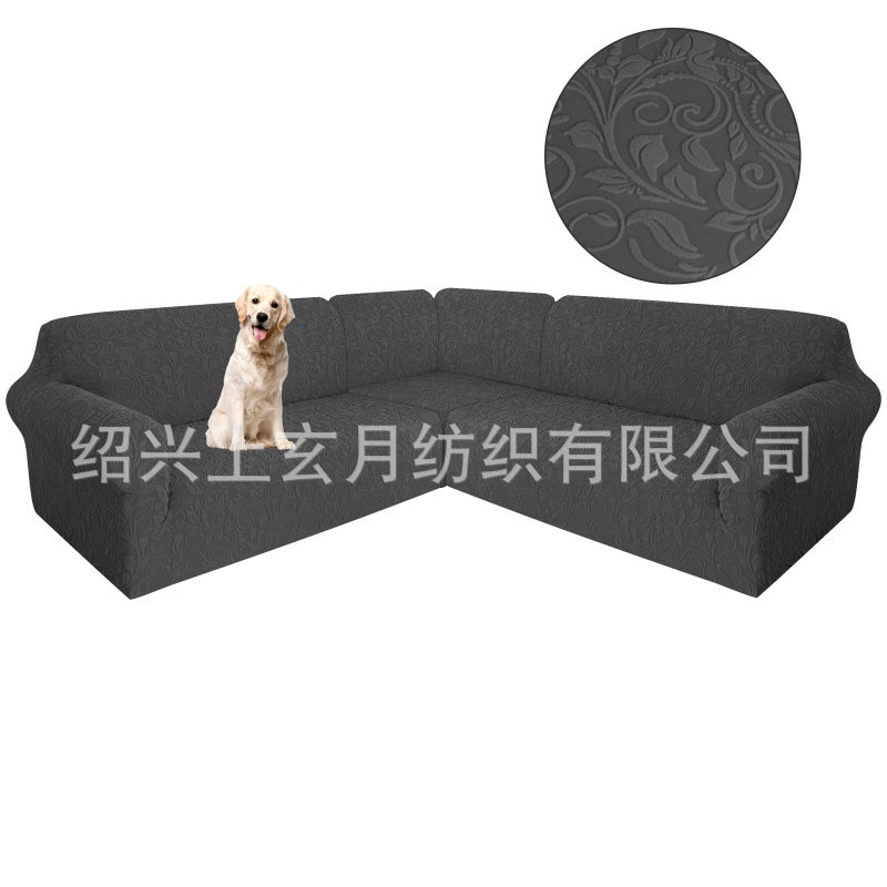 73Hours Rattan Flower Elastic 5-Seater 7-Seater L-Shaped Sofa Cover Anti-Fouling Anti-Slip All-Inclusive Sofa Chaise L-Shaped Protective Cover - Image 5