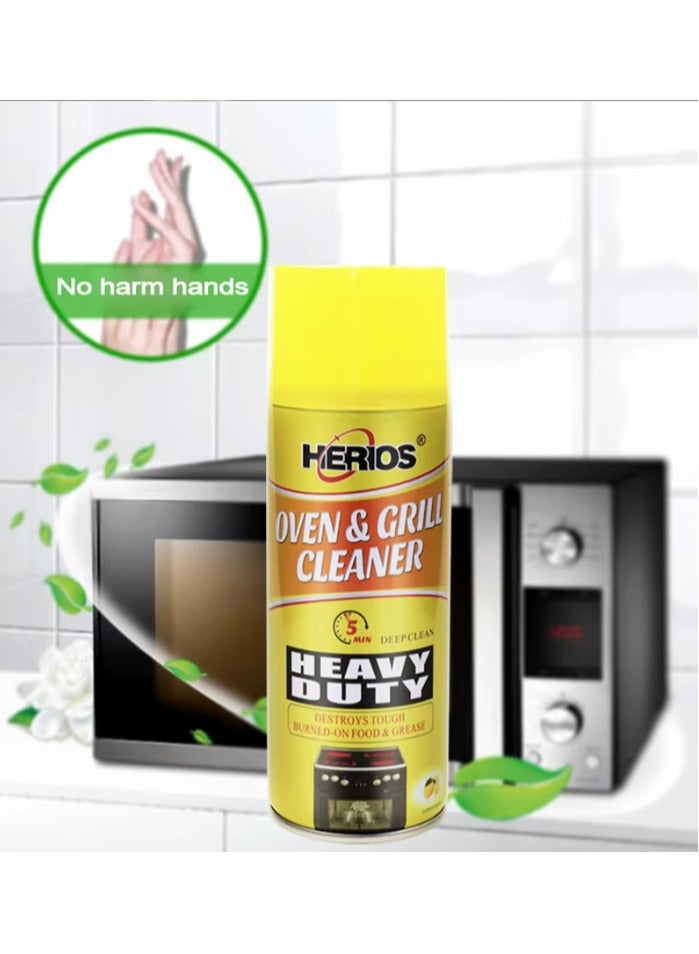 HERIOS Heavy Duty Oven and Grill Cleaner Foam, 450ml, Deep Clean in 5 Minutes - Image 4