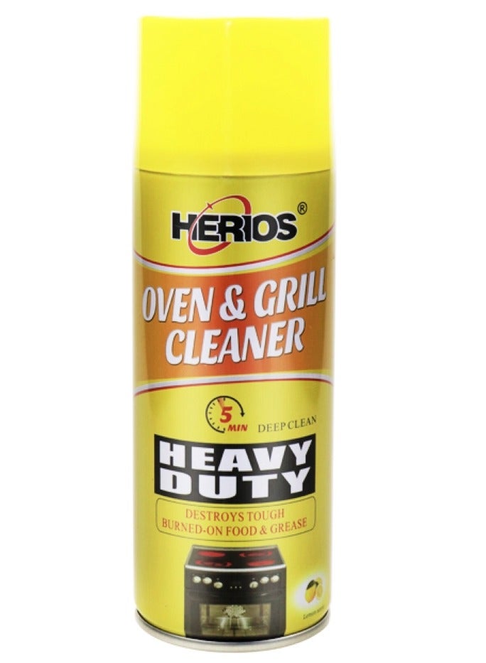 HERIOS Heavy Duty Oven and Grill Cleaner Foam, 450ml, Deep Clean in 5 Minutes - Image 1