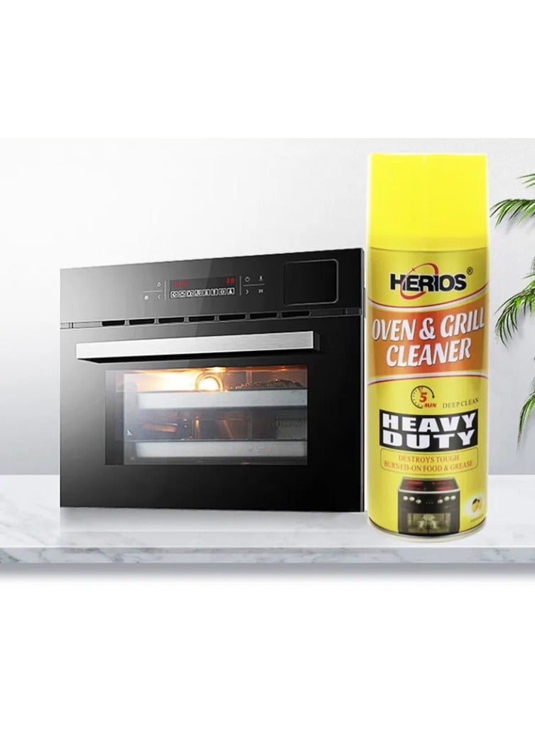 HERIOS Heavy Duty Oven and Grill Cleaner Foam, 450ml, Deep Clean in 5 Minutes - Image 2