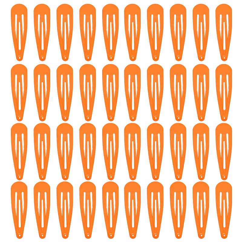 40 Counts Orange Color Metal Snap Hair Clips 2 Inch Barrettes for Women Accessories