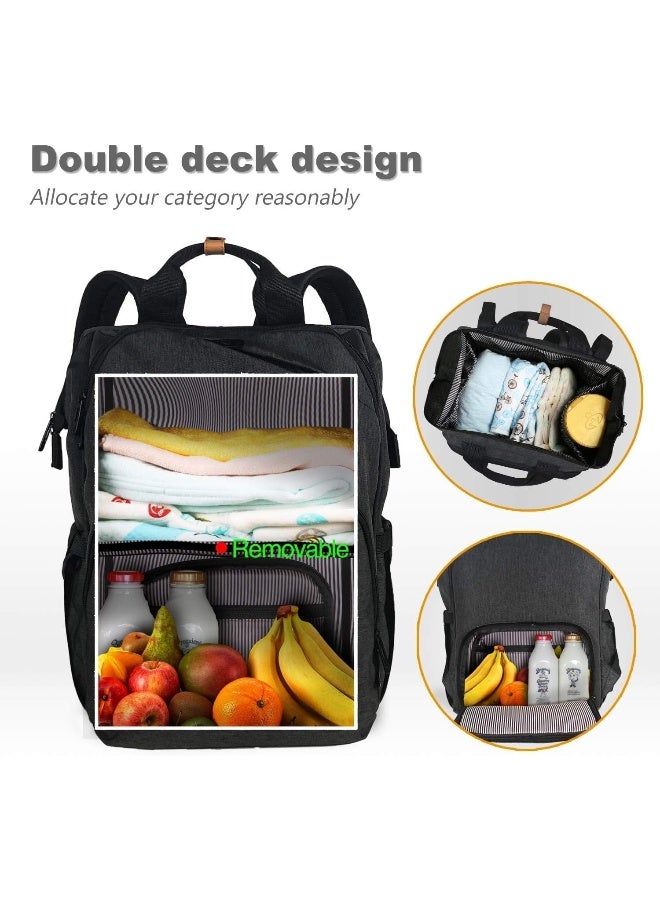 Hap Tim Baby Diaper Bag Backpack Large Capacity Double Compartment with Stroller Straps, Waterproof Nappy Bag Backpack for Newborn Mother/Father - Image 4