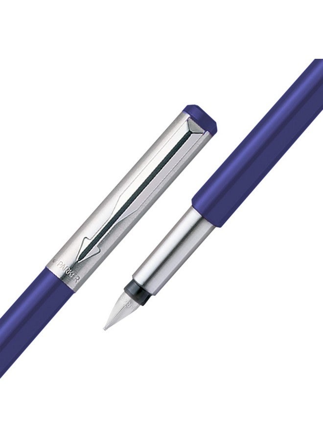 PARKER Vector Metallix Fountain Pen (Fine Nib) | Blue Body Color With Quink Ink Bottle | Gifts For Employees | Perfect For Corporate Use - Image 4