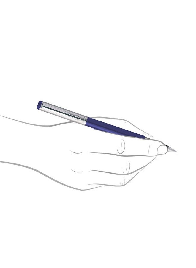PARKER Vector Metallix Fountain Pen (Fine Nib) | Blue Body Color With Quink Ink Bottle | Gifts For Employees | Perfect For Corporate Use - Image 3