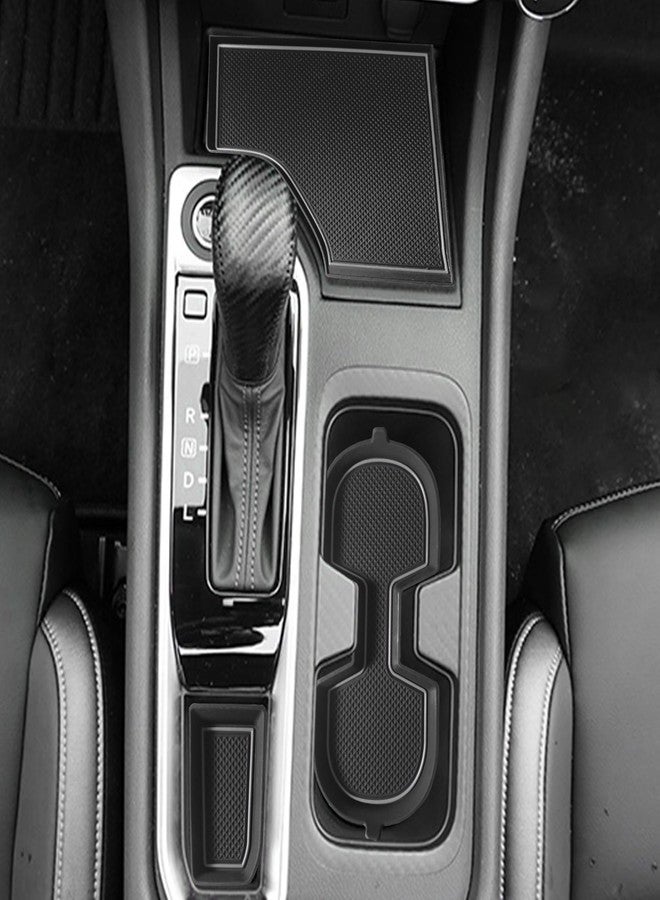 SENSHINE Cup Holder Inserts Coaster for Nissan Sentra Accessories 2025 2024 2023 2020-2022 3D Silicone Cup Holder Coaster Center Console Liners Non-Slip Mats Pad 4pcs Set (Gray Trim) - Image 2
