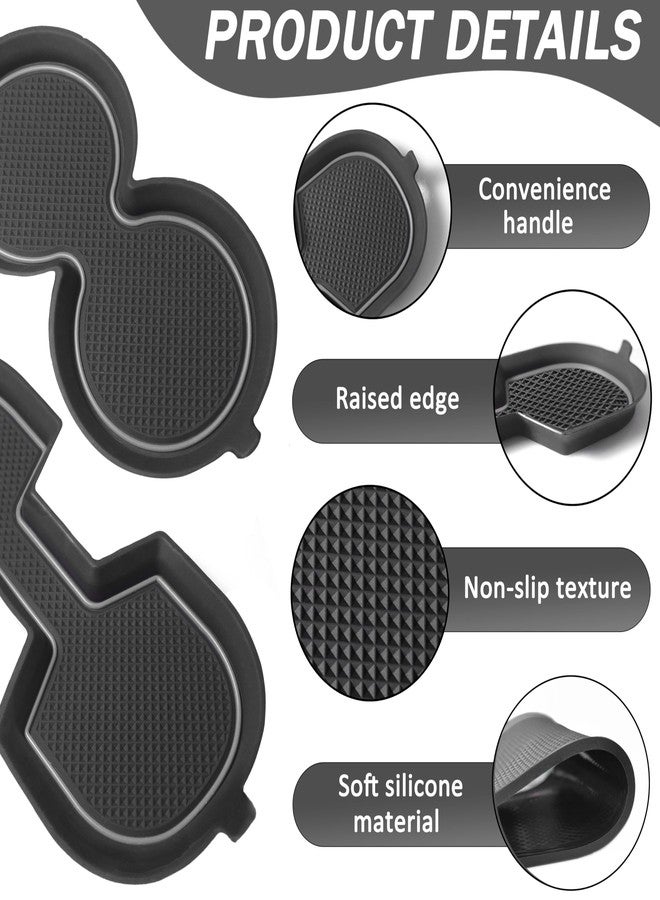 SENSHINE Cup Holder Inserts Coaster for Nissan Sentra Accessories 2025 2024 2023 2020-2022 3D Silicone Cup Holder Coaster Center Console Liners Non-Slip Mats Pad 4pcs Set (Gray Trim) - Image 3