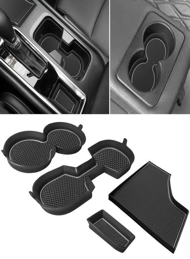 SENSHINE Cup Holder Inserts Coaster for Nissan Sentra Accessories 2025 2024 2023 2020-2022 3D Silicone Cup Holder Coaster Center Console Liners Non-Slip Mats Pad 4pcs Set (Gray Trim) - Image 1