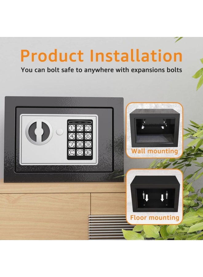 Arabest Security Safe - Digital Safe Electronic Steel Lock Box with Keypad to Protect Money, Jewelry, Passports for Home, Business or Travel  (Black) - Image 3