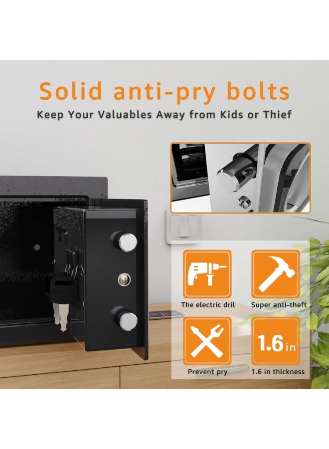 Arabest Security Safe - Digital Safe Electronic Steel Lock Box with Keypad to Protect Money, Jewelry, Passports for Home, Business or Travel  (Black) - Image 4