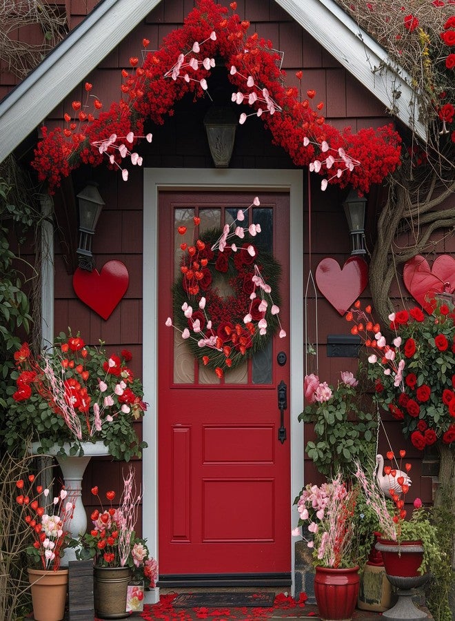 Solsew 16 Pcs 17 Inch Valentine Picks Artificial Berry Flower Red Pink Heart Stems Picks Valentines Day Decorations for Tree Topper Wedding Anniversary Table Centerpiece Vase Decor - Image 5