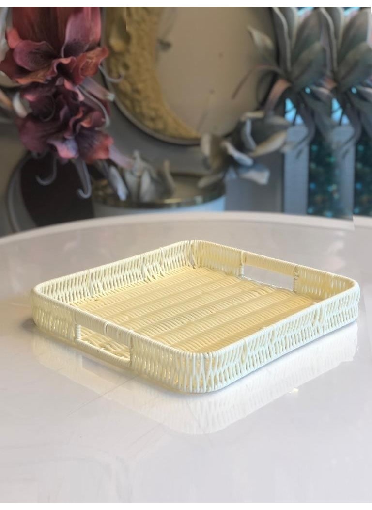 Synthetic Wicker Cream Square Tray 35CM - pzsku/ZDE388BEFC29266358265Z/45/_/1725722329/493c9255-9e79-43cd-a97d-29b1d2e44a75