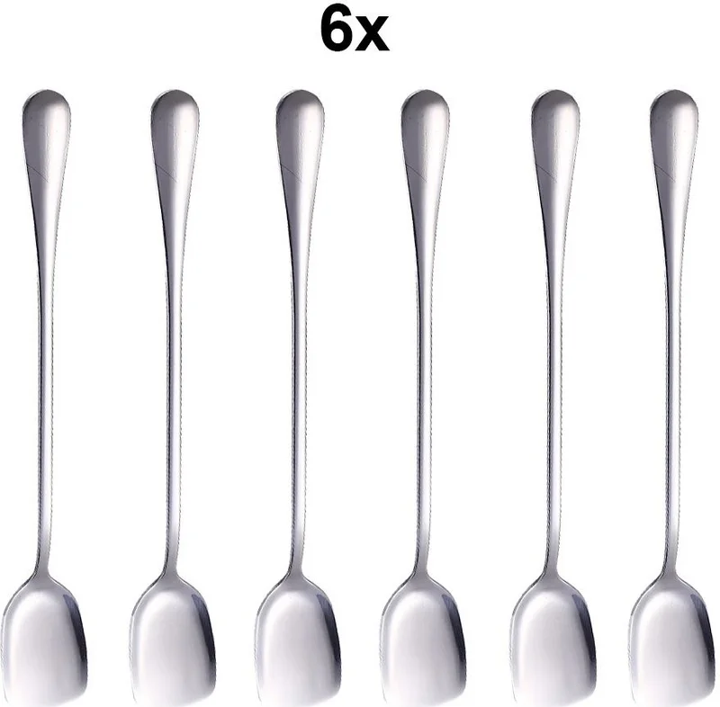 Chavin 1010 6 Pieces Steel Long Cocktail Coffee Latte Stirring Bartender Spoon CIN753BY-6