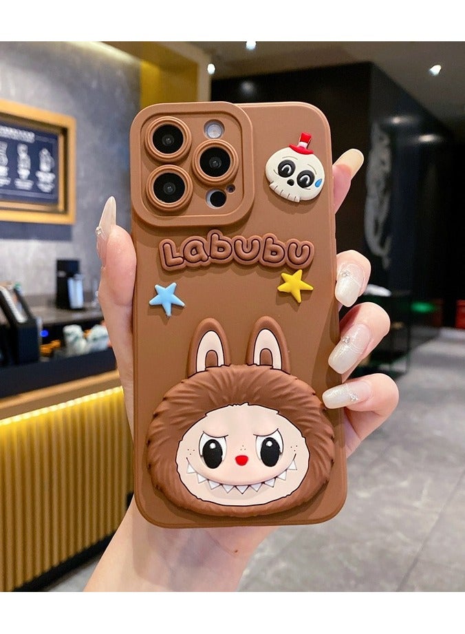 عام غطاء TPU ثلاثي الأبعاد كرتوني على طراز لابوبو لآيفون 16 برو ماكس - تصميم دمية ممتع مقاوم للصدمات. - Image 2