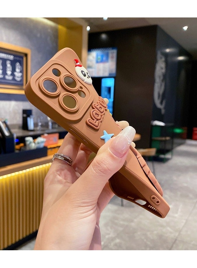 عام غطاء TPU ثلاثي الأبعاد كرتوني على طراز لابوبو لآيفون 16 برو ماكس - تصميم دمية ممتع مقاوم للصدمات. - Image 3