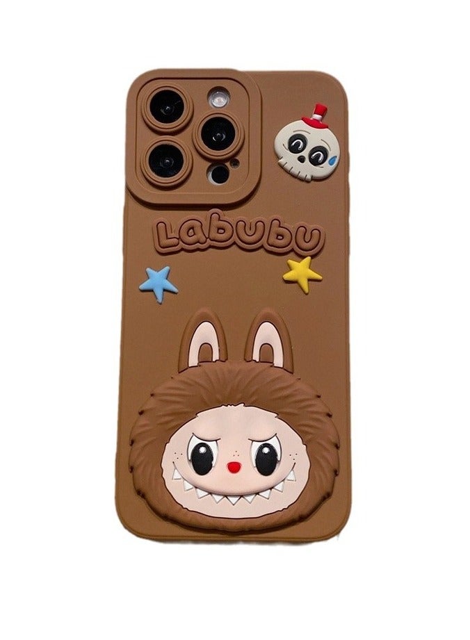 عام غطاء TPU ثلاثي الأبعاد كرتوني على طراز لابوبو لآيفون 16 برو ماكس - تصميم دمية ممتع مقاوم للصدمات. - Image 1