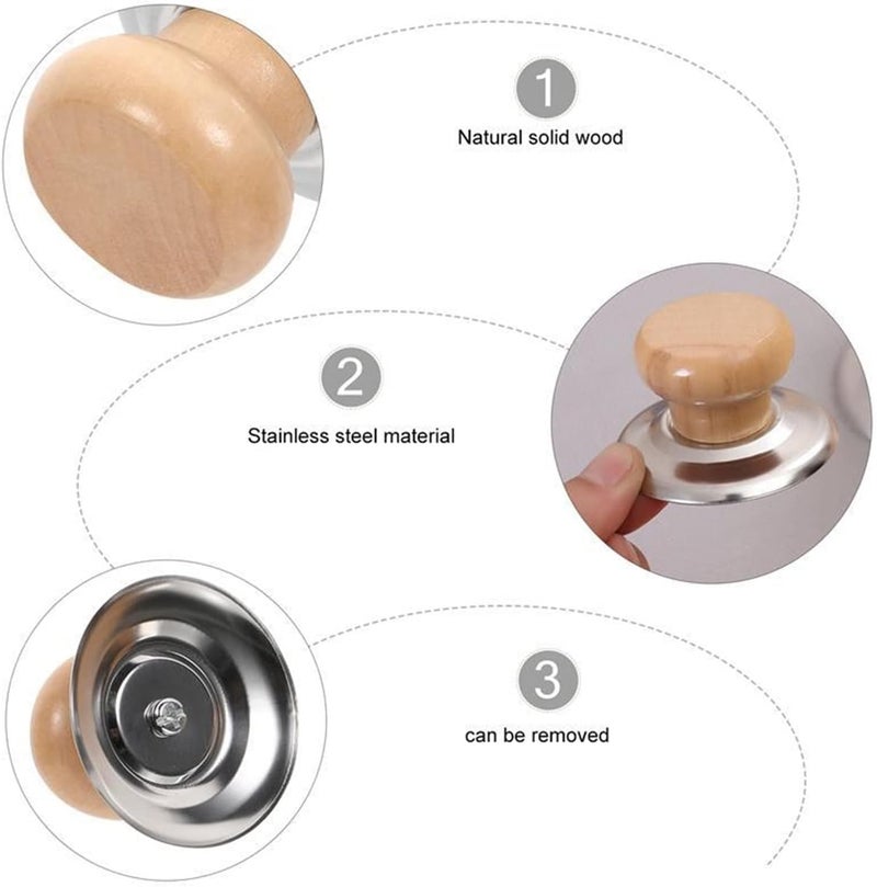 Wooden Cookware Handle Lid Knob, Universal Pot Pan Lid Holder, 1 Piece - Image 5
