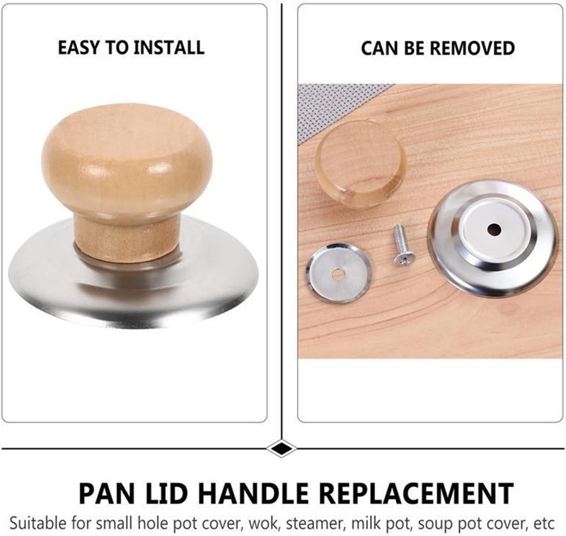Wooden Cookware Handle Lid Knob, Universal Pot Pan Lid Holder, 1 Piece - Image 4