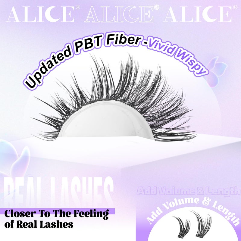 ALICE Lash Clusters Wispy Cluster Eyelash Extensions 192pcs Natural Individual Lashes DIY Lash Extension 10-18mm Cluster Eyelashes with Mix 4-7mm of Lash Band - Image 4