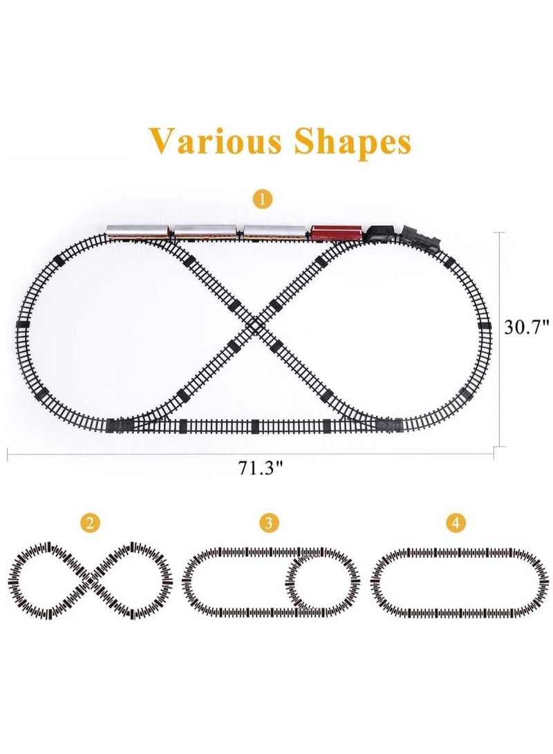 AL RAID Electric Train Set for Kids, Battery-Powered Retro Train Toys Set with Lights, Sound, Locomotive Engine, Cars & Tracks, Classic Toy Train Set Gifts for 3+ Years Kids - Image 3