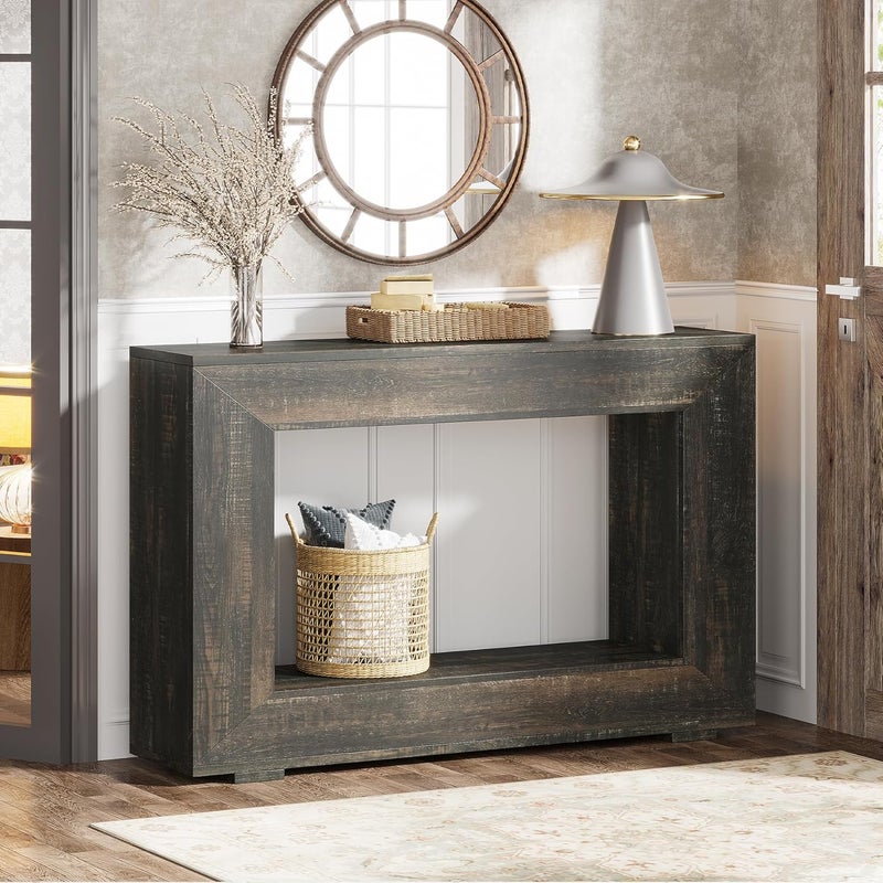 Tribesigns Farmhouse Console Table, 47 Inches Entryway Console Table with Storage, Industrial Hallway Accent Table for Living Room, Entrance - Image 1