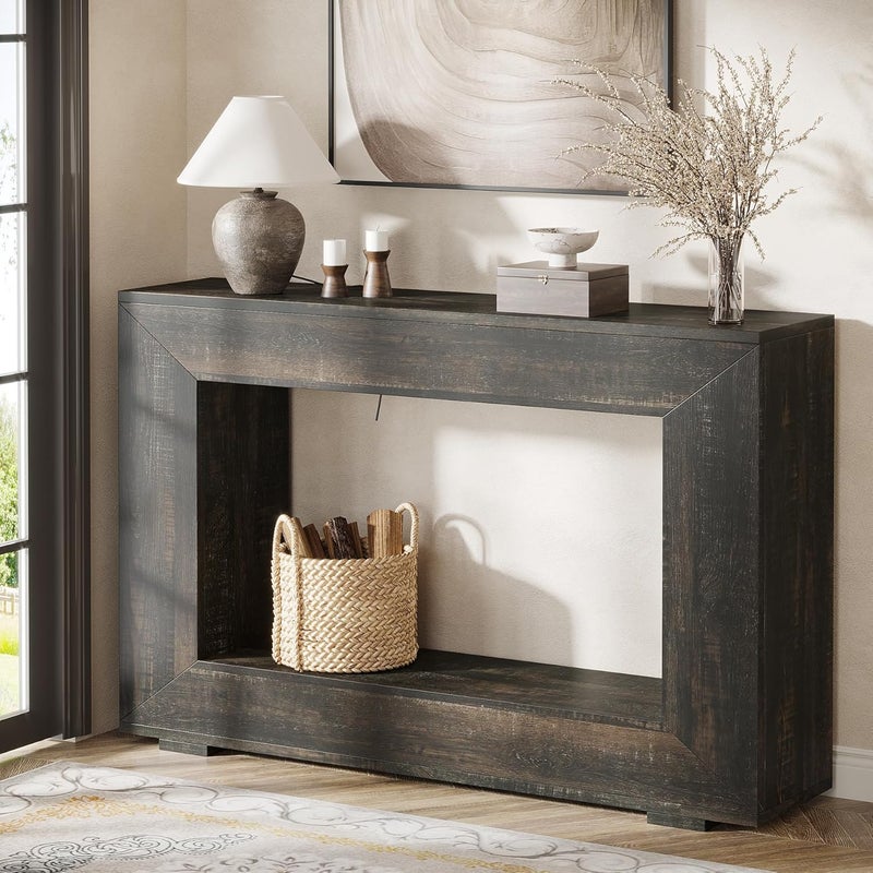 Tribesigns Farmhouse Console Table, 47 Inches Entryway Console Table with Storage, Industrial Hallway Accent Table for Living Room, Entrance - Image 3