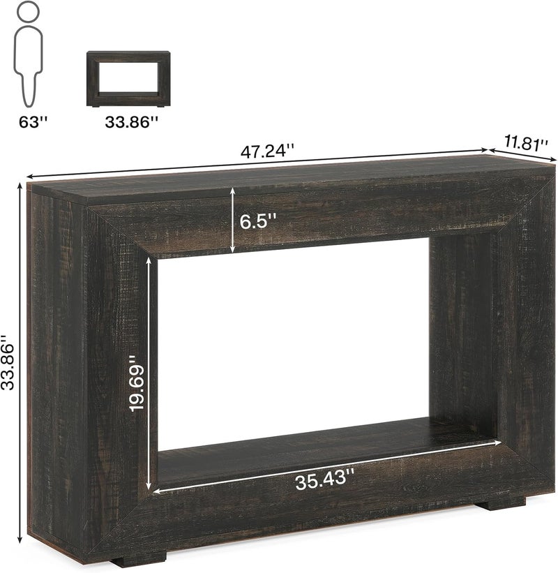 Tribesigns Farmhouse Console Table, 47 Inches Entryway Console Table with Storage, Industrial Hallway Accent Table for Living Room, Entrance - Image 2