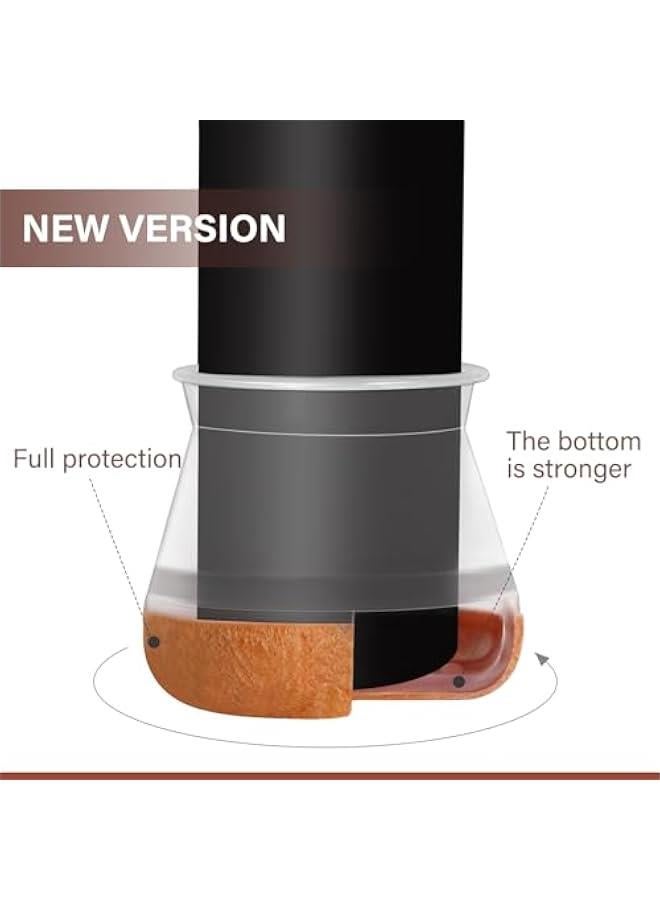 Chair Leg Floor Protectors for Hardwood Floors Felt Furniture Pads Silicone Caps 32 Pack Anti-Scratch Reduce Noise Clear Round Medium Fit 3/4 to 1-3/16 (19-30mm) - Image 2