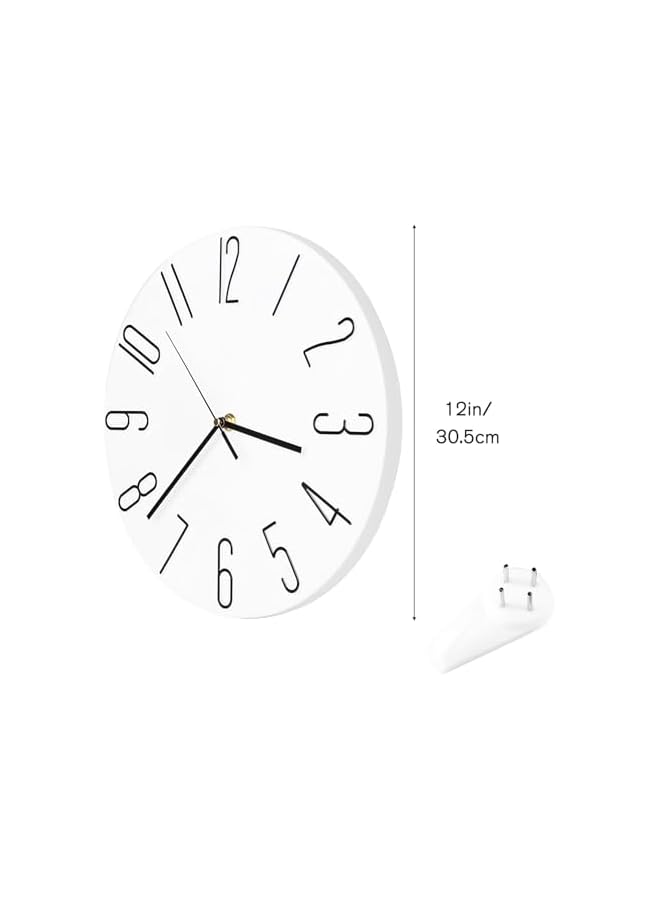 The Bros Wall Clock, 12 Inch Modern Style Wall Clocks Battery Operated, Silent Non-Ticking, Simple Wooden Decorative Clock for Bathroom, Office, Bedroom, Home, Kitchen and Living Room - Image 5