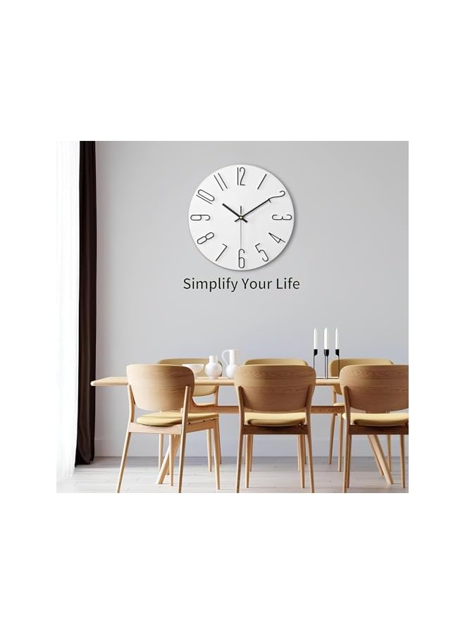 The Bros Wall Clock, 12 Inch Modern Style Wall Clocks Battery Operated, Silent Non-Ticking, Simple Wooden Decorative Clock for Bathroom, Office, Bedroom, Home, Kitchen and Living Room - Image 2