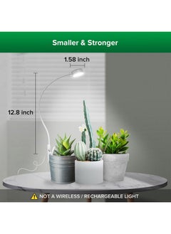 Sansi SANSI Grow Lights for Indoor Plants, Pot Clip LED Plant Lights for Indoor Growing, Full Spectrum, Plant Lamp with 4-Level Dimmable, Auto On Off 3 6 12 Hrs Timer for Succulents, Small Plant, White, 5V.  - Image 2