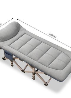 Generic Folding Camping Cot Thick Mattress Folding Cot for Outdoor Camping Office Home Nap  - Image 1