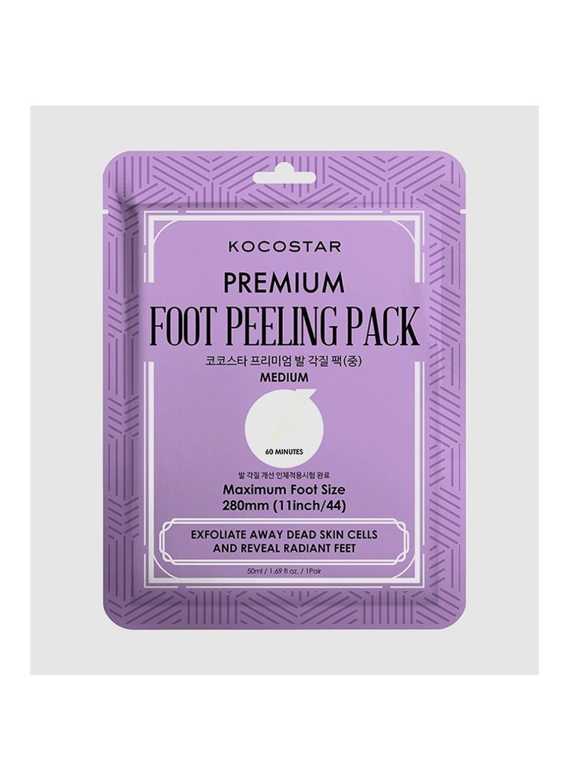 KOCOSTAR Korean Premium Foot Peeling Pack Medium - Exfoliate Away Dead Skin Cells And Reveal Radiant Feet  - Image 1