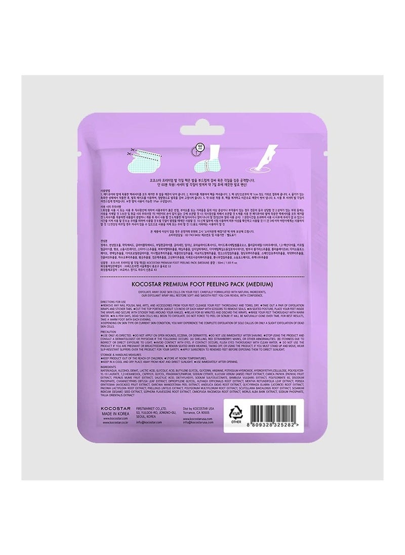 KOCOSTAR Korean Premium Foot Peeling Pack Medium - Exfoliate Away Dead Skin Cells And Reveal Radiant Feet  - Image 2
