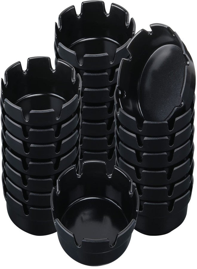Reginary 24 Pieces 4" Ashtrays Bulk Round Ash Tray Outdoor Home Ashtrays for Patio Outdoor Restaurant Kitchen Table Indoor Decoration (Black) - Image 1