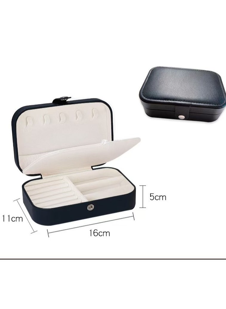 Generic Travel Jewelry Storage  Box, PU Leather Small Jewelry Organizer for Women Girls, Portable Mini Travel Case Display Storage Holder Boxes for Stud Earrings, Rings, Necklaces, Bracelets.  - Image 5