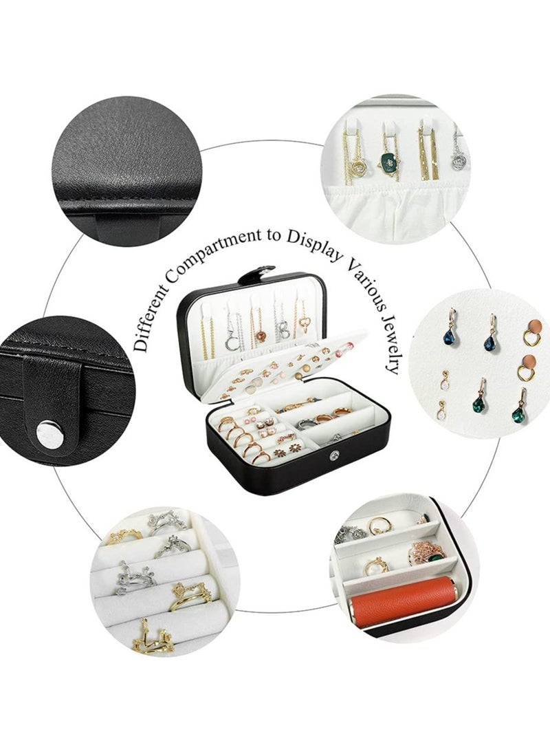 Generic Travel Jewelry Storage  Box, PU Leather Small Jewelry Organizer for Women Girls, Portable Mini Travel Case Display Storage Holder Boxes for Stud Earrings, Rings, Necklaces, Bracelets.  - Image 3