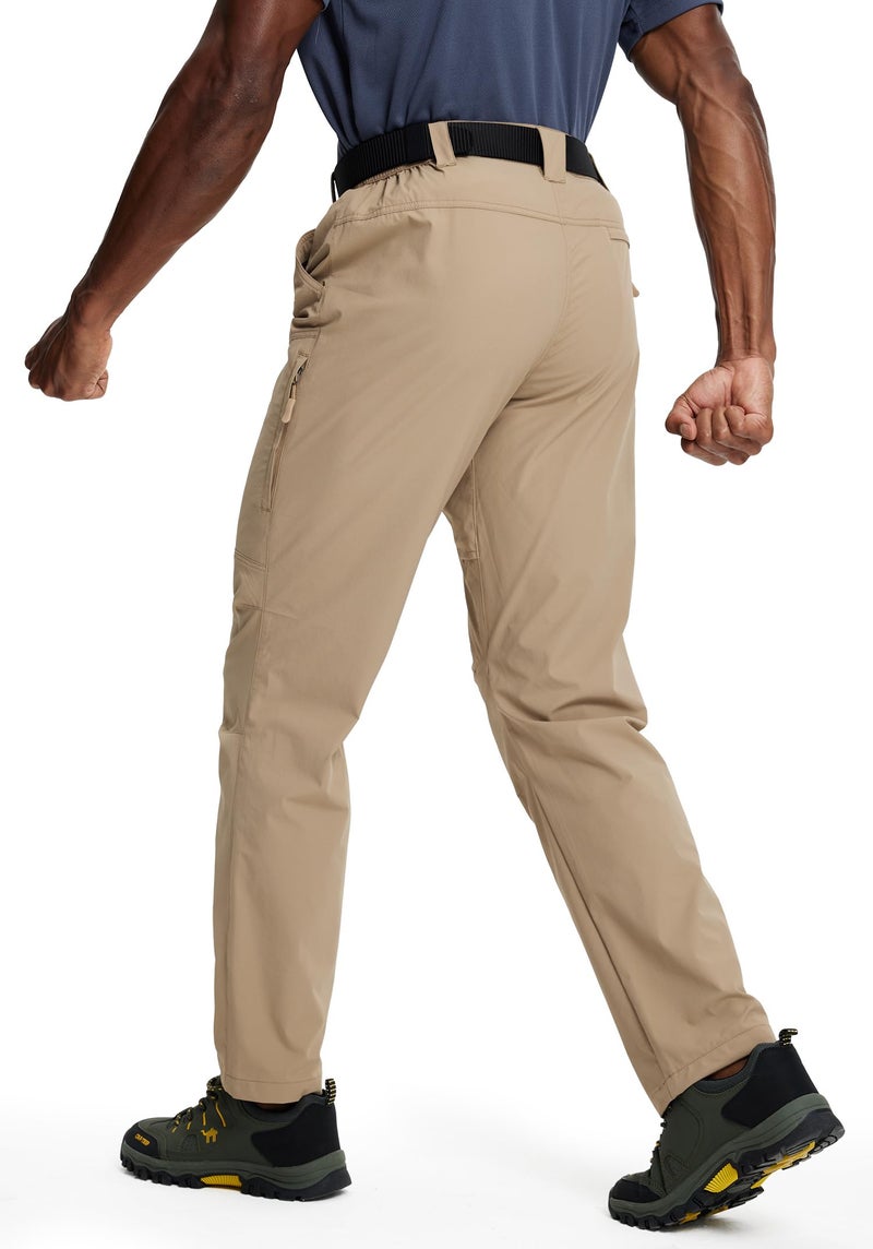 Zoofly Mens Lightweight Hiking Pants Flex Cargo Work Tactical Nylon Stretch Waterproof Quick Dry Fishing Outdoor Travel (Khaki, 44W*30L) - Image 2