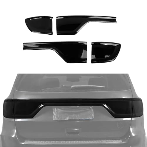 Hoolcar Tail Light Lamp Cover Guard Taillight Trim Bezel Frame Decor Exterior Accessories Compatible with Dodge Durango 20142023 Smoked Black