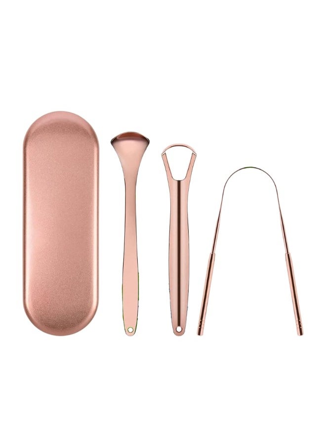 Hihonor Tongue Scraper(3 Pack),Tongue Cleaning Tool,Care Tools With Travel Case,Stainless Steel Tongue Cleaners For Oral Hygiene Fresh Breath And Reduce Bad Breath Reusable Care Scraper For Adults  - Image 1