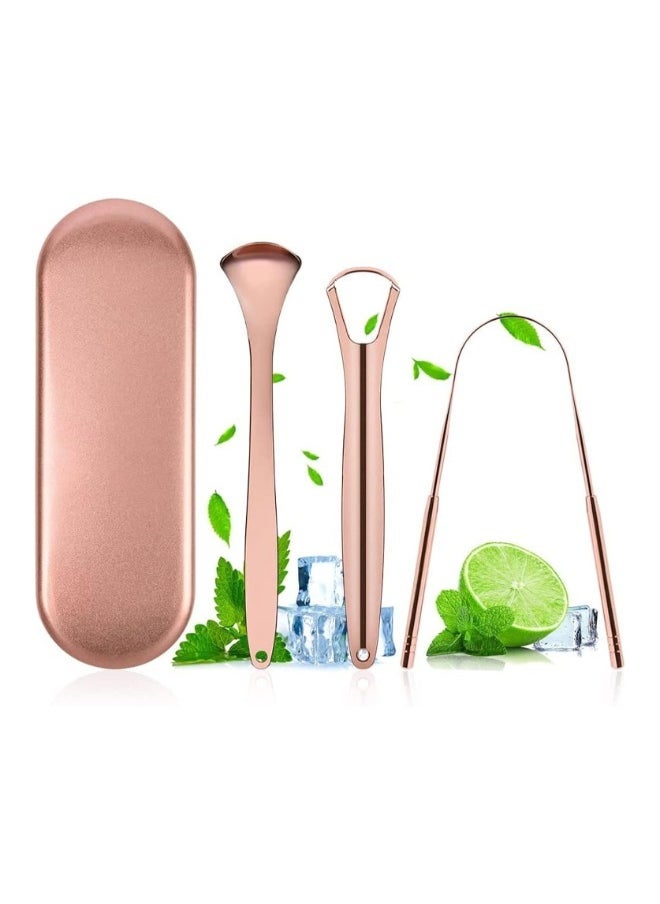 Hihonor Tongue Scraper(3 Pack),Tongue Cleaning Tool,Care Tools With Travel Case,Stainless Steel Tongue Cleaners For Oral Hygiene Fresh Breath And Reduce Bad Breath Reusable Care Scraper For Adults  - Image 2