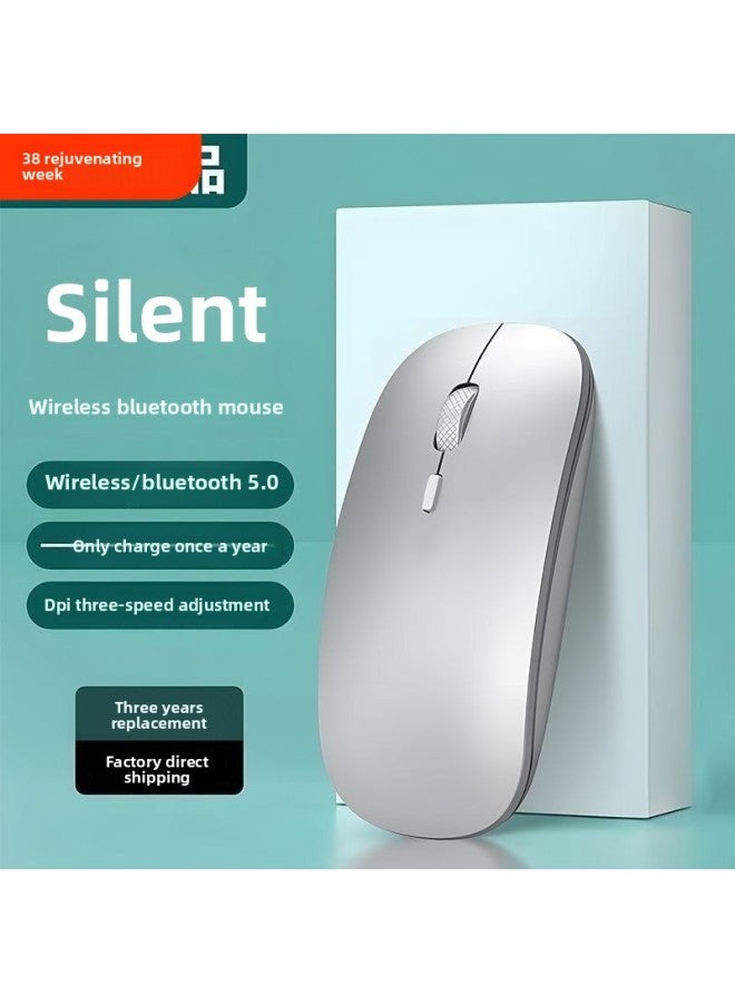 Wireless Bluetooth Mouse Mute Rechargeable Dual-Mode Office Laptop Mouse For Huawei Dell Lenovo-Specification:Pure White/2.4g Wireless Version 【silent + Rechargeable】 - Image 2