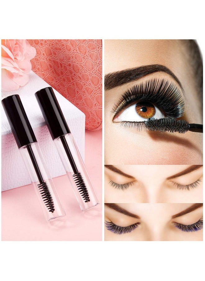 Maitys - 40 Pieces 10 ml Empty Mascara Tubes Eyelash Wand Refillable Clear Bottles Eyelash Cream Container Bottle with 4 Pieces Transparent Funnels Transferring Castor Oil for DIY Cosmetics (Black) - Image 1