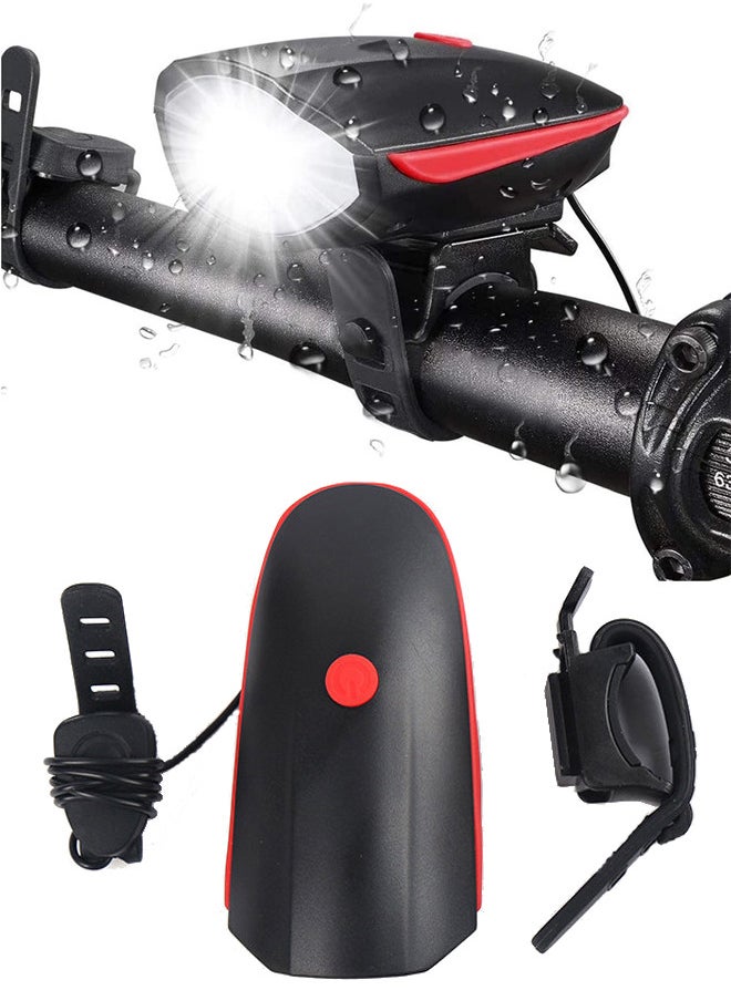 Generic USB Rechargeable Bicycle Lights Bike Lights Night Cycling Electric Horn With Handlebar Flashlight  - Image 1
