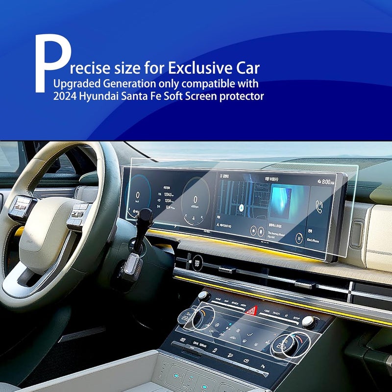 XXCIWP 2024 Hyundai Santa Fe Screen Protector - 12.3 Inch Plastic Touch Screen Protector Film (2 Pieces) - Image 2