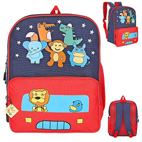 Frantic Kids Soft Cartoon Animal Travelling School Bag Soft Plush Velvet Standard Backpack Baby Girls Boys For 2 To 5 Years Baby/Boys/Girls Nursery, Picnic,Preschool(Pu Red Little Tiger) Medium - Image 2
