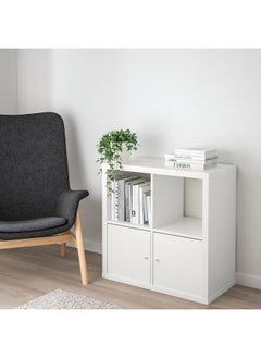 Zaboon Shelving Unit With Doors, White, 77X77 Cm  - Image 2