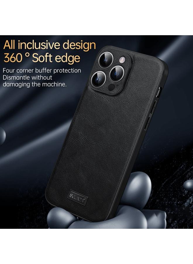 SULADA Case For iPhone 15 Pro Shockproof TPU Hybrid Handmade Leather Phone Case - Image 5