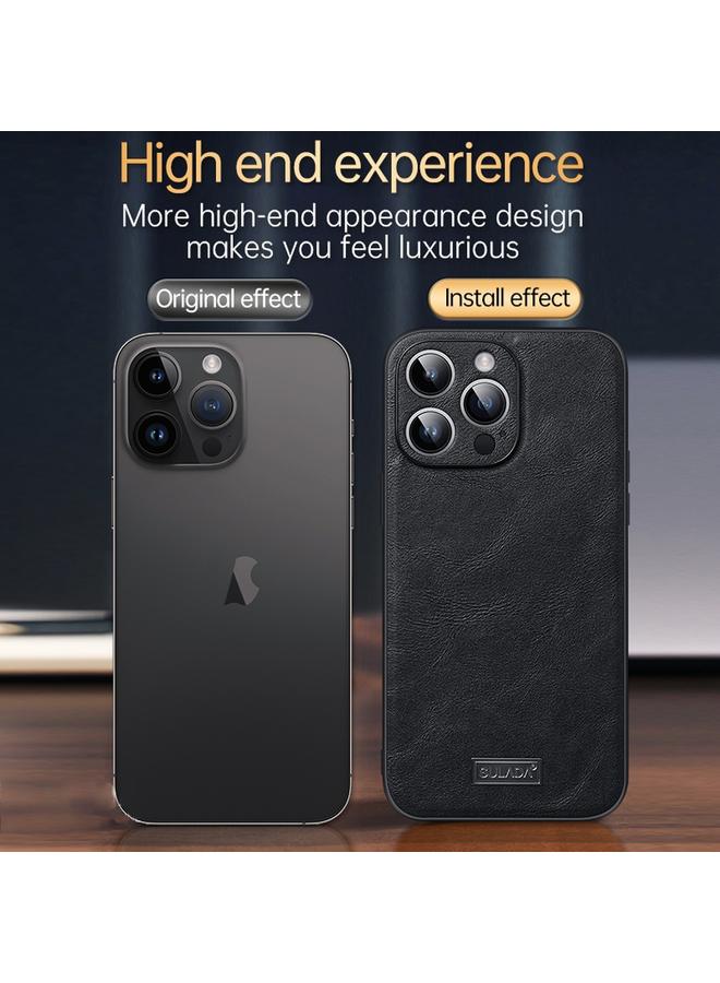 SULADA Case For iPhone 15 Pro Shockproof TPU Hybrid Handmade Leather Phone Case - Image 3