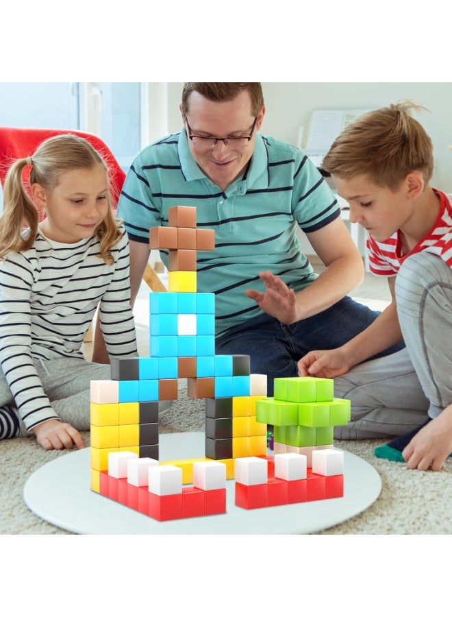 PicassoTiles مكعبات بيكاسو تايلز المغناطيسية 108 قطعة | ألعاب STEM | مجموعة ألعاب تعليمية | كتل تكديس | تعزز مهارات حل المشكلات والمهارات الحركية الدقيقة | تحسن التنسيق والإبداع | هدية للأطفال والرضع | مجموعة بناء لتطوير عقل الطفل - Image 2