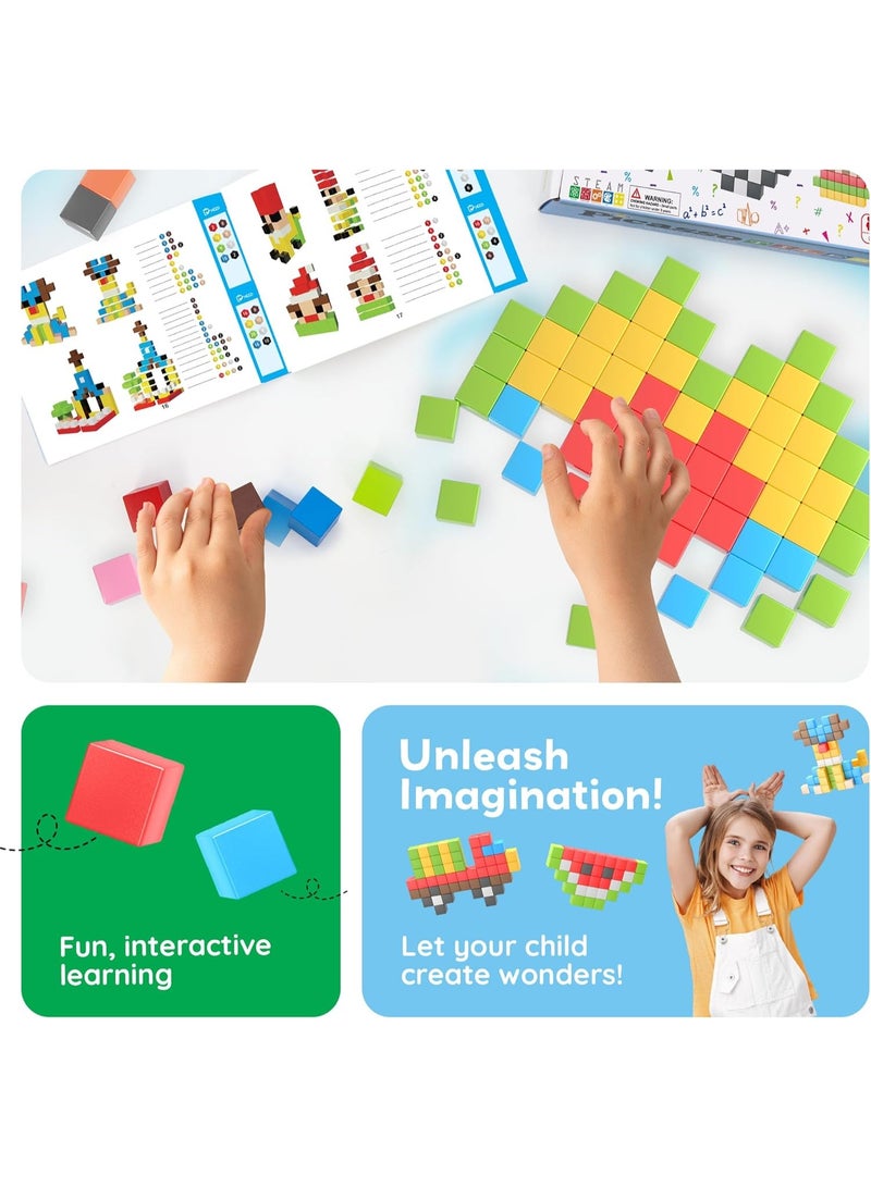 PicassoTiles مكعبات بيكاسو تايلز المغناطيسية 108 قطعة | ألعاب STEM | مجموعة ألعاب تعليمية | كتل تكديس | تعزز مهارات حل المشكلات والمهارات الحركية الدقيقة | تحسن التنسيق والإبداع | هدية للأطفال والرضع | مجموعة بناء لتطوير عقل الطفل - Image 5